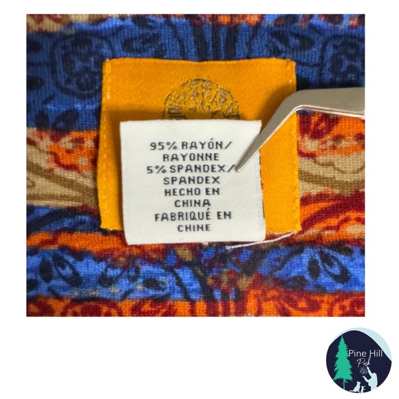 Ruby Rd Top Womens PL Petite Large Striped Beaded Boatneck 3/4 Sleeves Side Tie - Picture 6 of 9